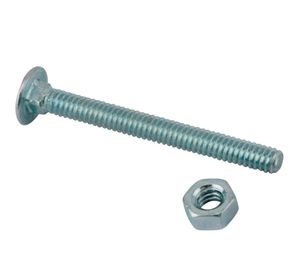 Perno coche + tuerca 1/4 x 2 1/2'' zincado 4 unidades Imporper