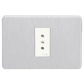 Placa armada simple toma corriente Orión gris Schneider