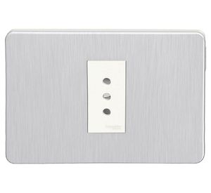 Placa armada simple toma corriente Orión gris Schneider