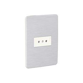 Placa armada simple toma corriente Orión gris Schneider