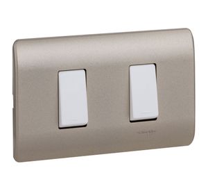 Interruptor doble placa armada 9/15 16A MWD42112 Scheneider