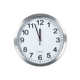 Reloj 25 cm pared plateado Ronda