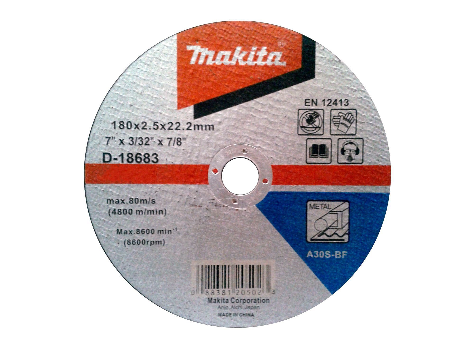 Disco corte metal 7" D-18683 recto Makita