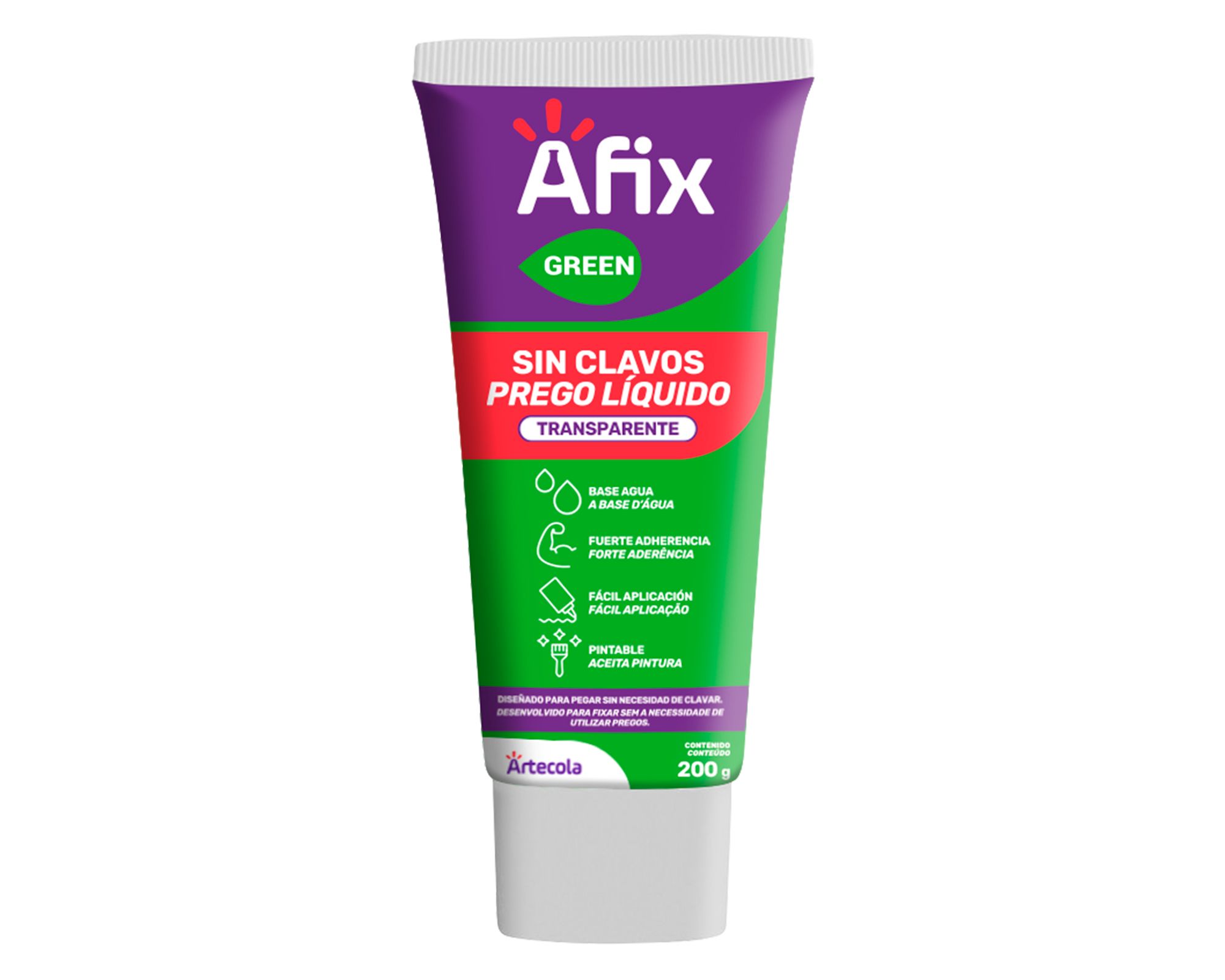 Adhesivo 200 gr sin clavo transparente