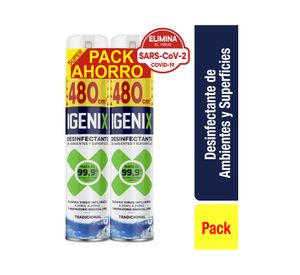 Desinfectante ambientes y superficies 480cc 2 unidades Igenix