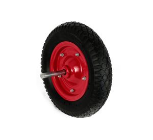 Rueda neum谩tica 3,50x8'' negro/rojo Plasmet