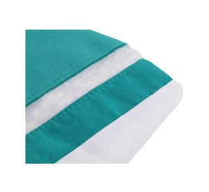 Set baño 3 piezas muselina turquesa/blanco Cotidiana