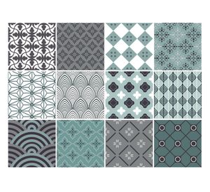 Vinilo adhesivo 15x15 cm menta 12 unidades