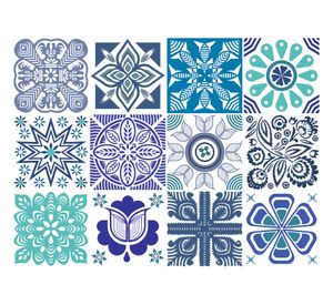 Vinilo adhesivo 15x15 cm Marina 12 unidades