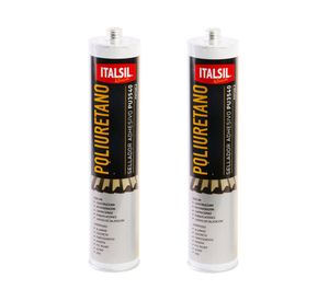 Sellador poliuretano 300 ml gris/negro 2 unidades Italsil