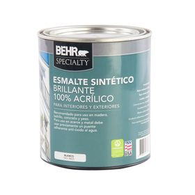 Esmalte sintético 1/4 galón Specialty blanco brillante Behr