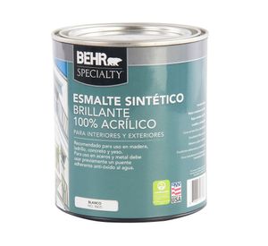 Esmalte sintético 1/4 galón Specialty blanco brillante Behr