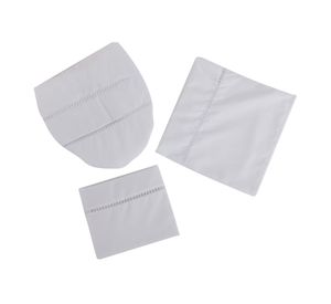 Set de baño 3 piezas deshilado blanco Cotidiana