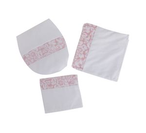 Set de baño 3 piezas palo rosa blanco Cotidiana