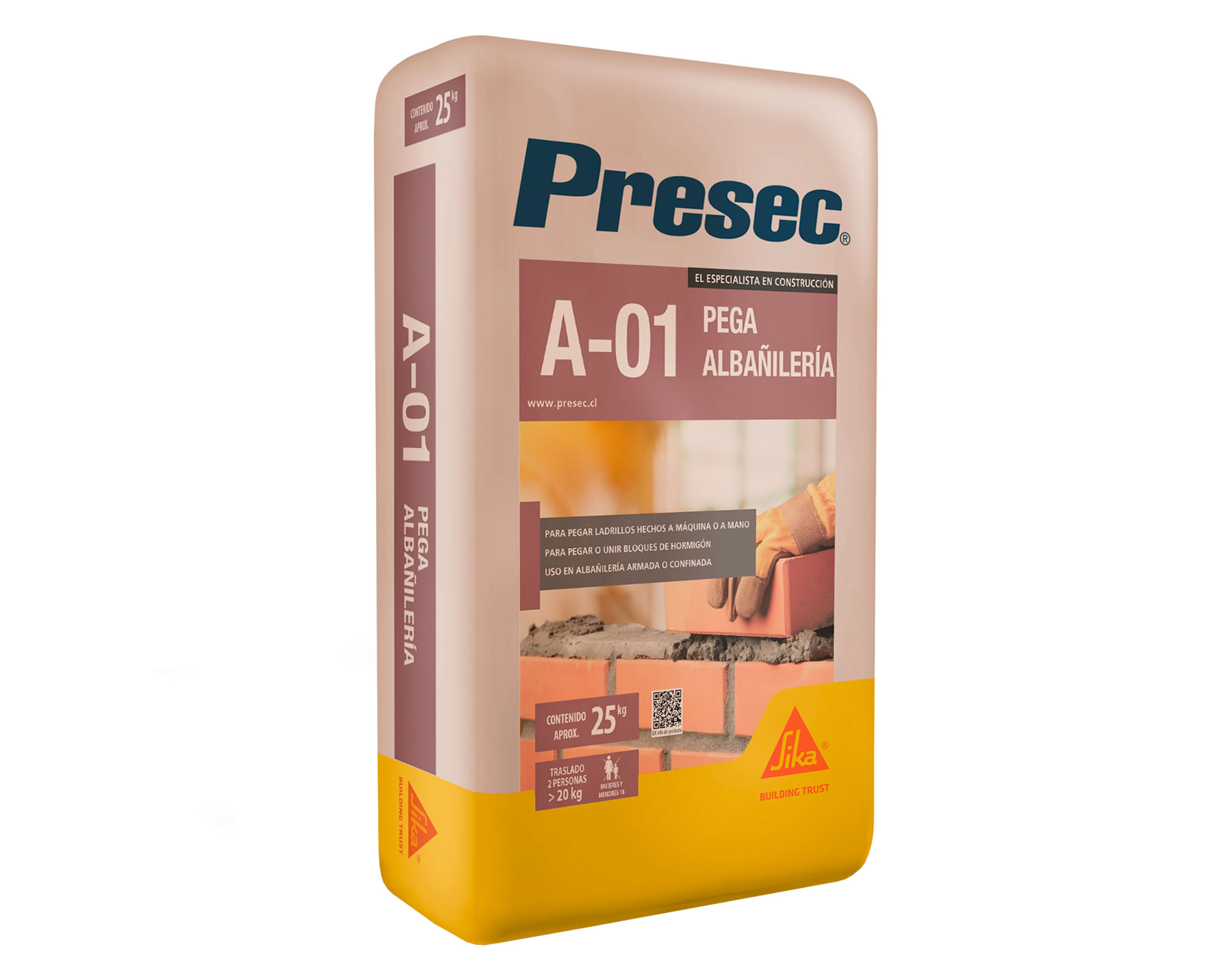Mortero Pega Albañilería A01 25kg Presec