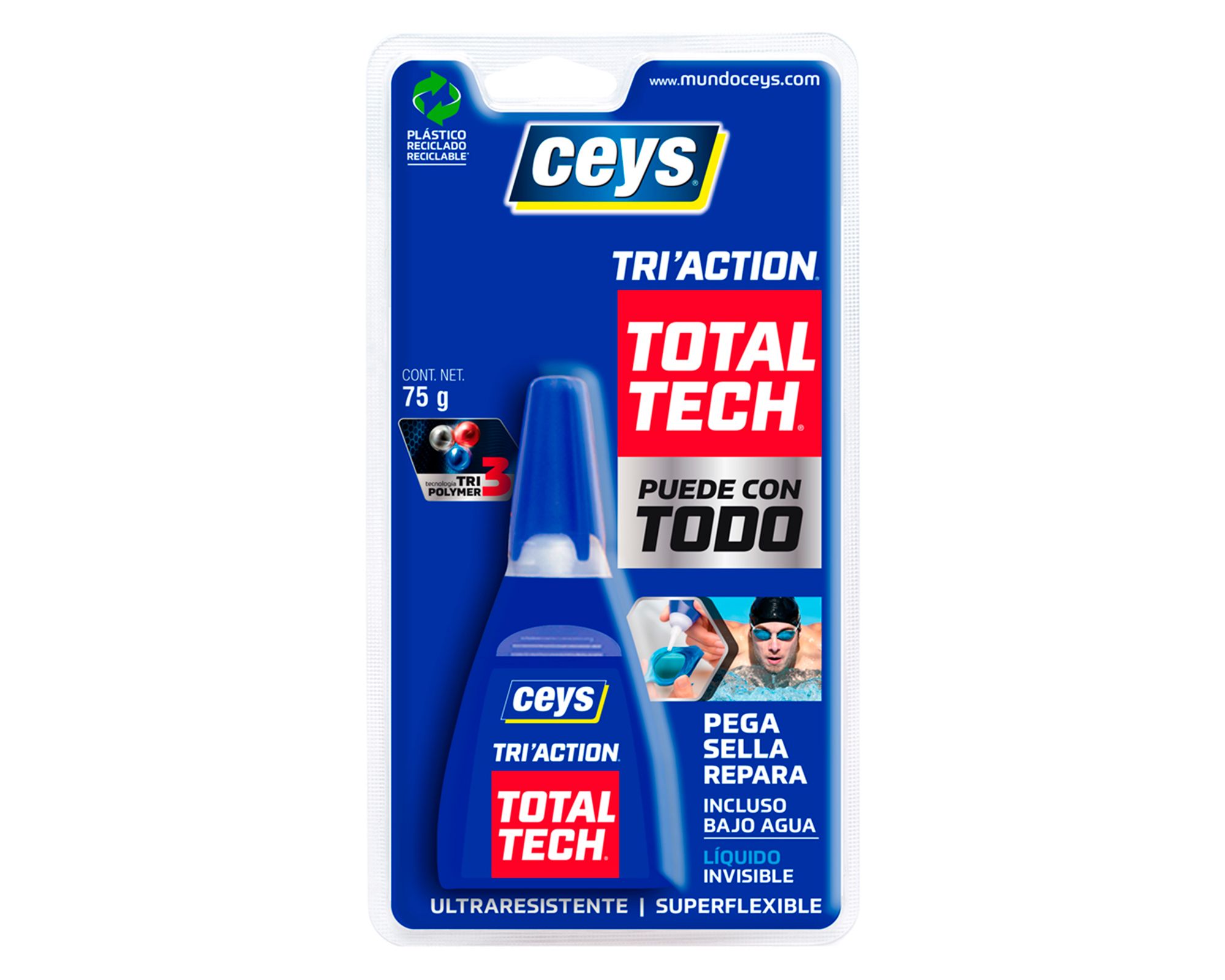 Adhesivo sellador 75 gr Total Tech Triaction transparente Ceys