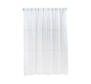 Cortina baño 180x180 cm bolillo blanco Cotidiana