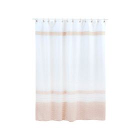 Cortina baño 180x180 cm lino estampado blanco Cotidiana