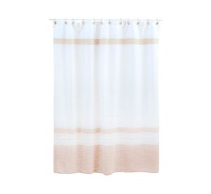 Cortina baño 180x180 cm lino estampado blanco Cotidiana