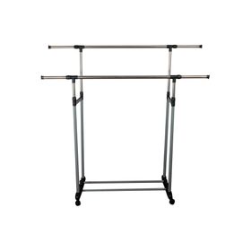Colgador ropa extensible 145x43x165 cm barra intermedia doble ruedas Cotidiana