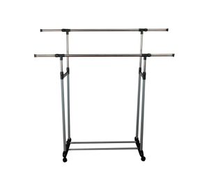 Colgador ropa extensible 145x43x165 cm barra intermedia doble ruedas Cotidiana