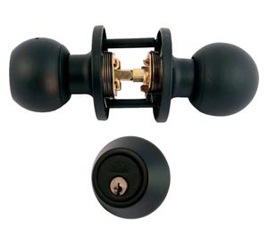 Pack cerradura acceso principal + cerrojo negro Arnik