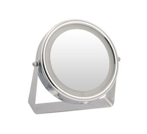Espejo sobreponer con aumento y luz 20x21 cm