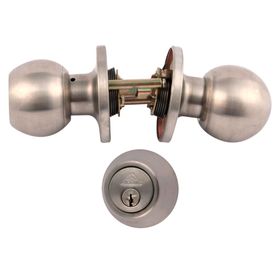 Pack cerradura acceso principal + cerrojo cromo Arnik