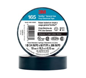 Cinta eléctrica 19 mm x 18,3 m Temflex 165 negro