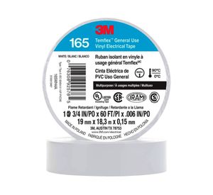 Cinta eléctrica 19 mm x 18,3 m Temflex 165 blanco