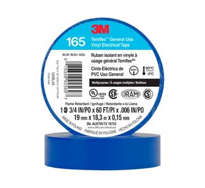 Cinta eléctrica 19 mm x 18,3 m Temflex 165 azul
