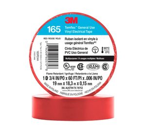 Cinta eléctrica 19 mm x 18,3 m Temflex 165 rojo