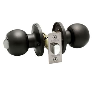 Cerradura pomo dormitorio/baño bola negro Arnik