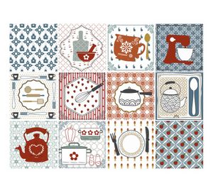 Vinilo adhesivo 15x15 cm Kitchen 12 unidades