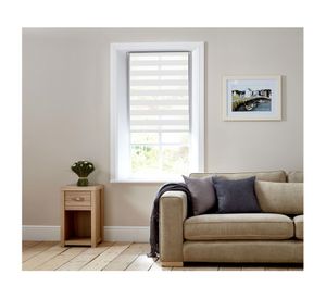 Cortina roller blackout zebra 180x165 cm blanco Cotidiana