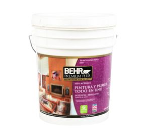 Esmalte al agua interior Semi-Satinado blanco Behr Premium Plus Tineta