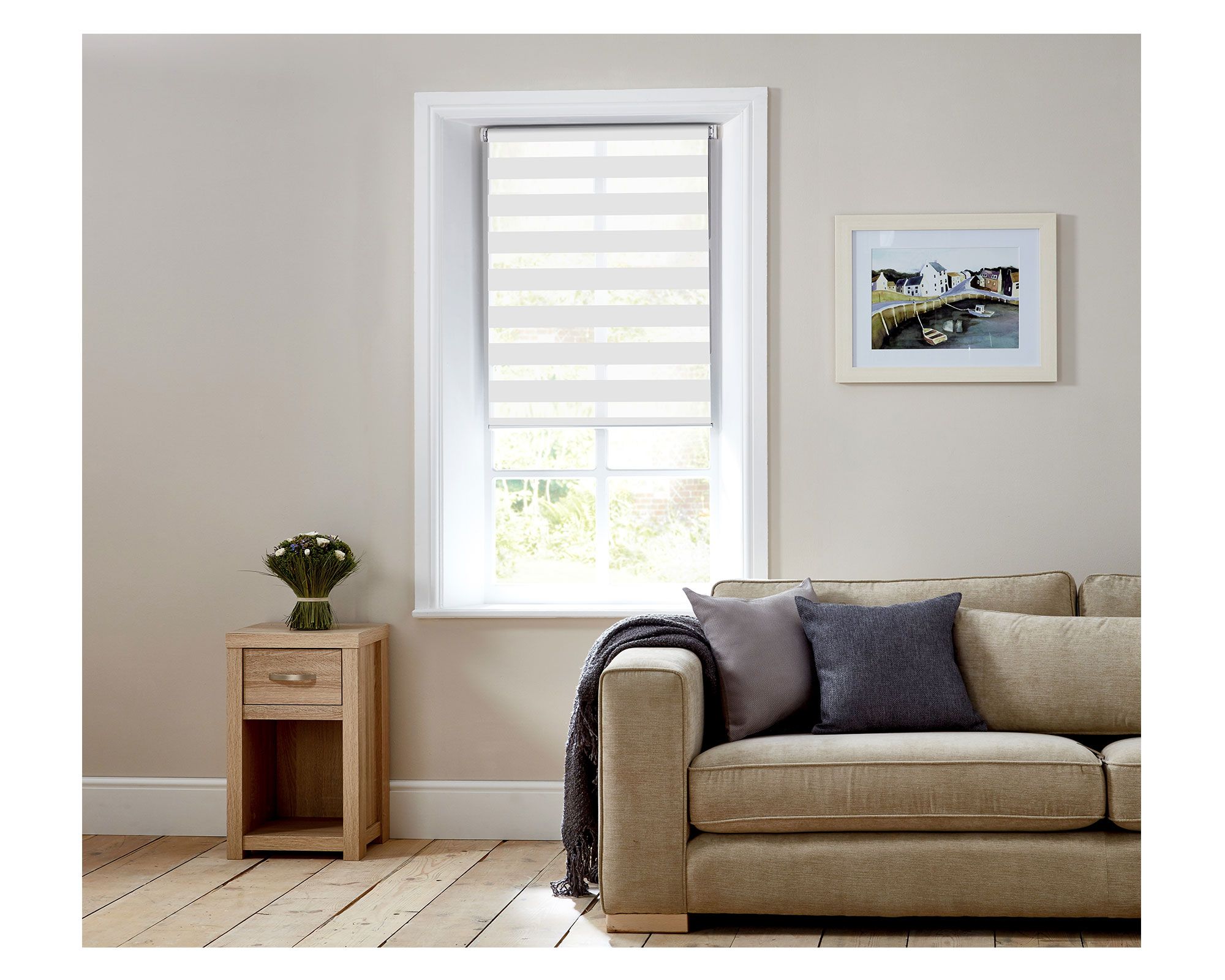 Cortina roller blackout zebra 150x165 cm blanco a $51.798