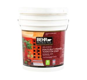 Esmalte al agua 1 tineta Premium Plus blanco ultra puro mate Behr