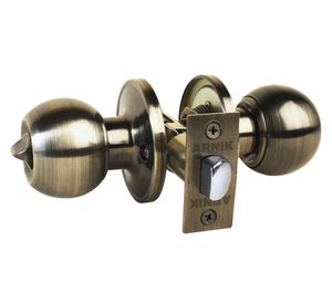 Cerradura pomo dormitorio/baño bola envejecido Arnik