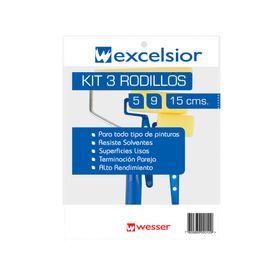 Rodillo azul 3 piezas Excelsior