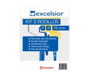 Rodillo azul 3 piezas Excelsior