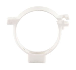 Abrazadera tubo de bajada PVC blanco