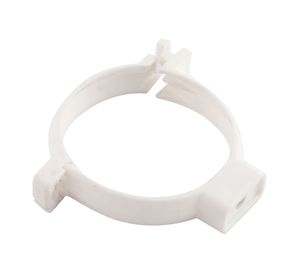 Abrazadera tubo de bajada PVC blanco
