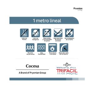 Cable trifácil evaflex 2,5 mm 1 m Cocesa