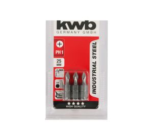 Punta phillips PH1 1/4'' 25 mm 3 unidades KWB