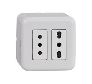 Casquete tomacorriente doble 10/16A Génesis blanco Schneider