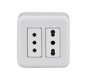 Casquete tomacorriente doble 10/16A Génesis blanco Schneider