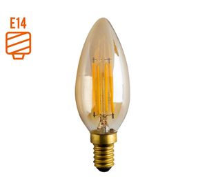 Ampolleta filamento LED 40W E14 luz cálida Ledzone