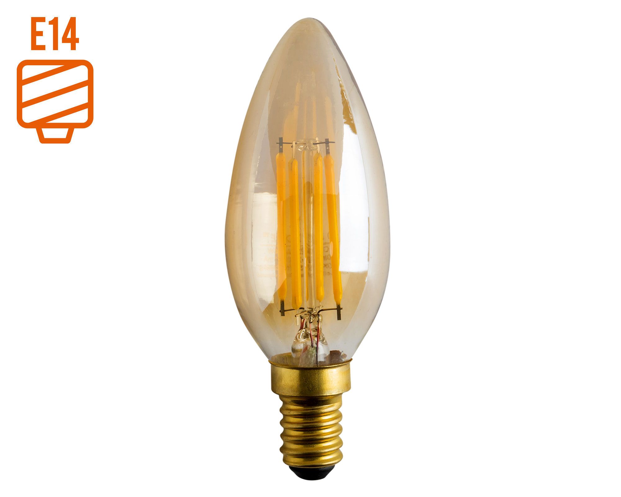 Ampolleta filamento LED 40W E14 luz cálida Ledzone
