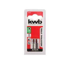 Punta torx T27 1/4'' 25 mm 3 unidades KWB